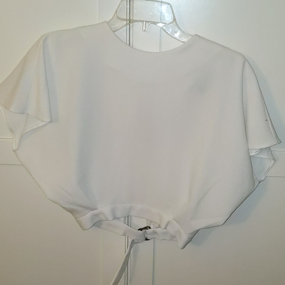 White crop top, asos with open back